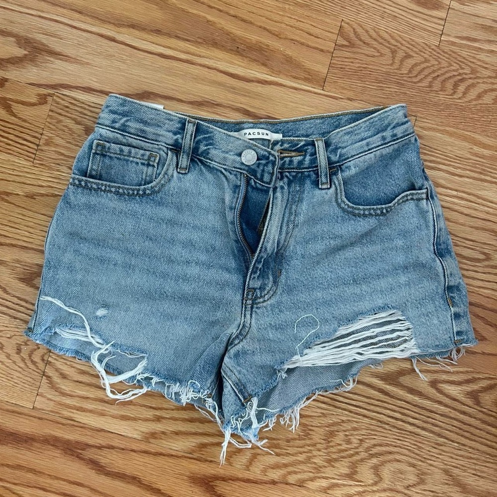 PacSun Light Blue Ripped Jean Shorts